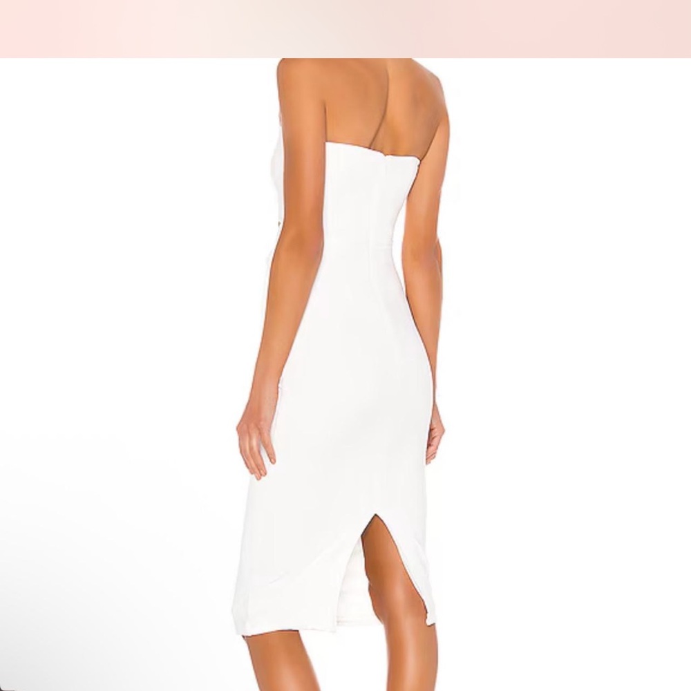 Revolve Superdown Strapless White Cutout Midi Dre… - image 5